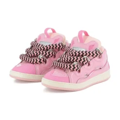 Roze Sneakers met Vetersluiting