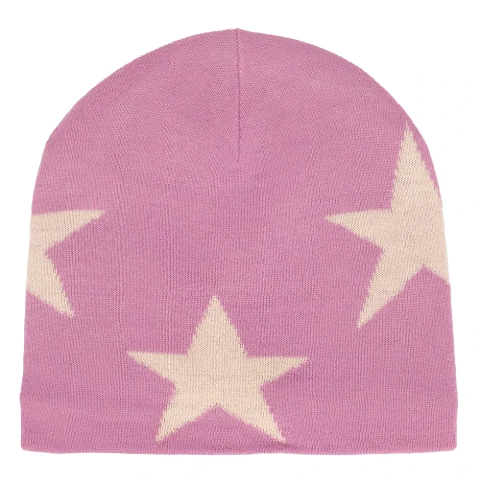 Roze Sterren Wollen Muts