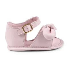 Roze Strik Sandalen met Wit Logo