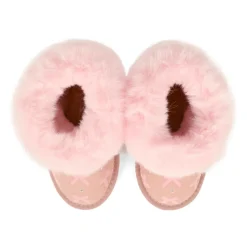 Roze Suède Enkellaarzen met Nepbont