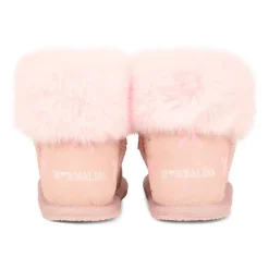 Roze Suède Enkellaarzen met Nepbont