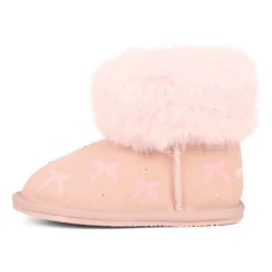 Roze Suède Enkellaarzen met Nepbont