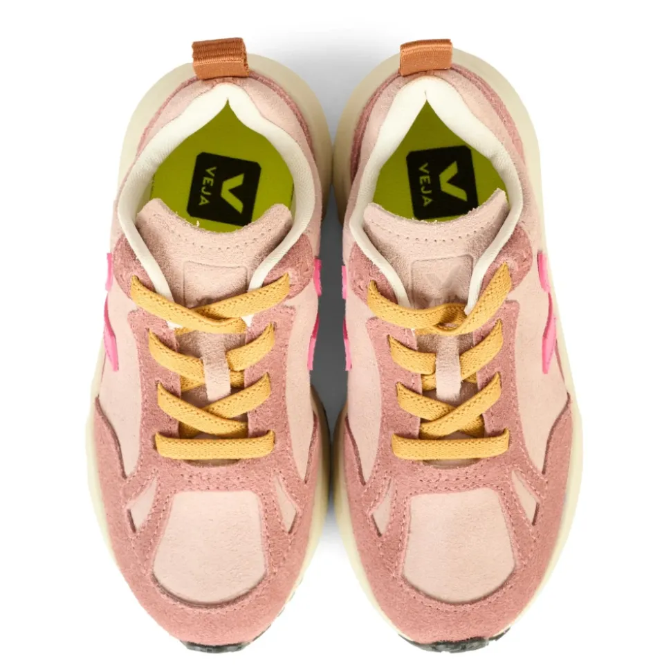 Roze Suède Sneakers met Fuchsia Logo