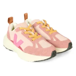 Roze Suède Sneakers met Fuchsia Logo