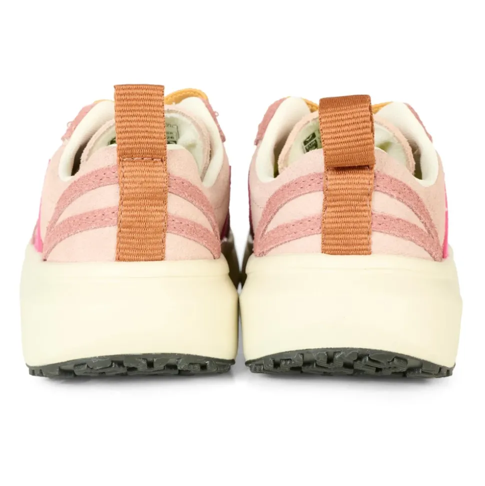 Roze Suède Sneakers met Fuchsia Logo