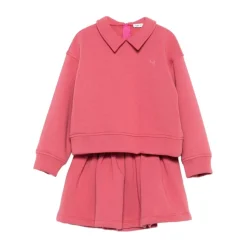 Roze Sweatsuit Rok en Sweatshirt Set