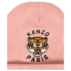 Roze Tijger Logo Katoenen Beanie Hoed
