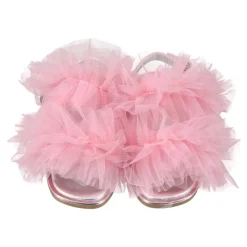 Roze Tule Sandalen met Zilveren Hart