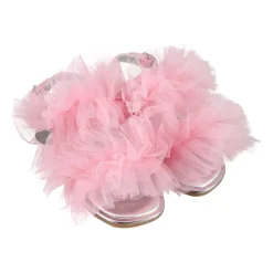 Roze Tule Sandalen met Zilveren Hart