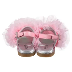 Roze Tule Sandalen met Zilveren Hart