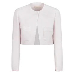 Roze Tweed Jas met Zakken