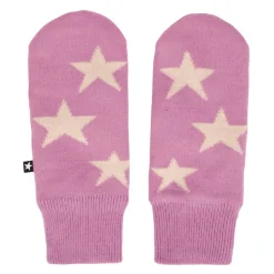 Roze wollen blend sterhandschoenen