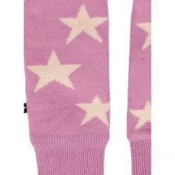 Roze wollen blend sterhandschoenen