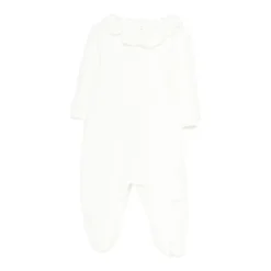 Ruffled-collar Babygrow Jurk Wit