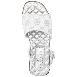 Satin Flat Sandals Monogram Strass
