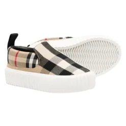 Slip-On Sneakers Beige Checks
