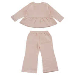 Sportieve Set Open Sweatshirt en Roze Satijnen Broek