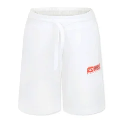 Sportieve witte katoenen shorts met trekkoord
