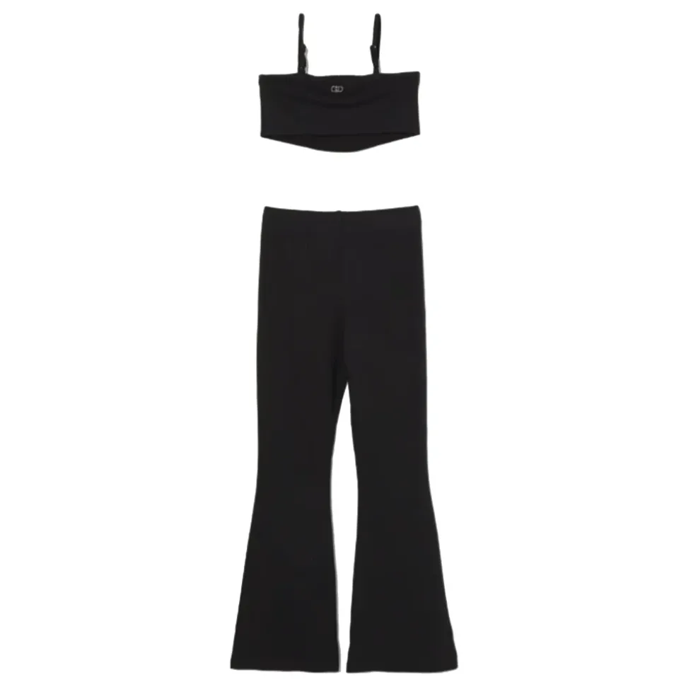 Sportieve Zwarte Top en Broek Set