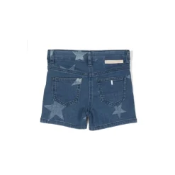 Star Print Denim Shorts