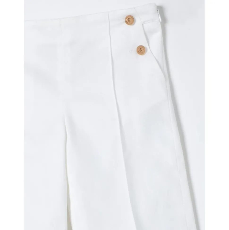 Stijlvolle Witte Knoopshorts