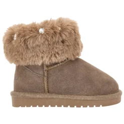 Suède laarzen met edelstenen in bruin