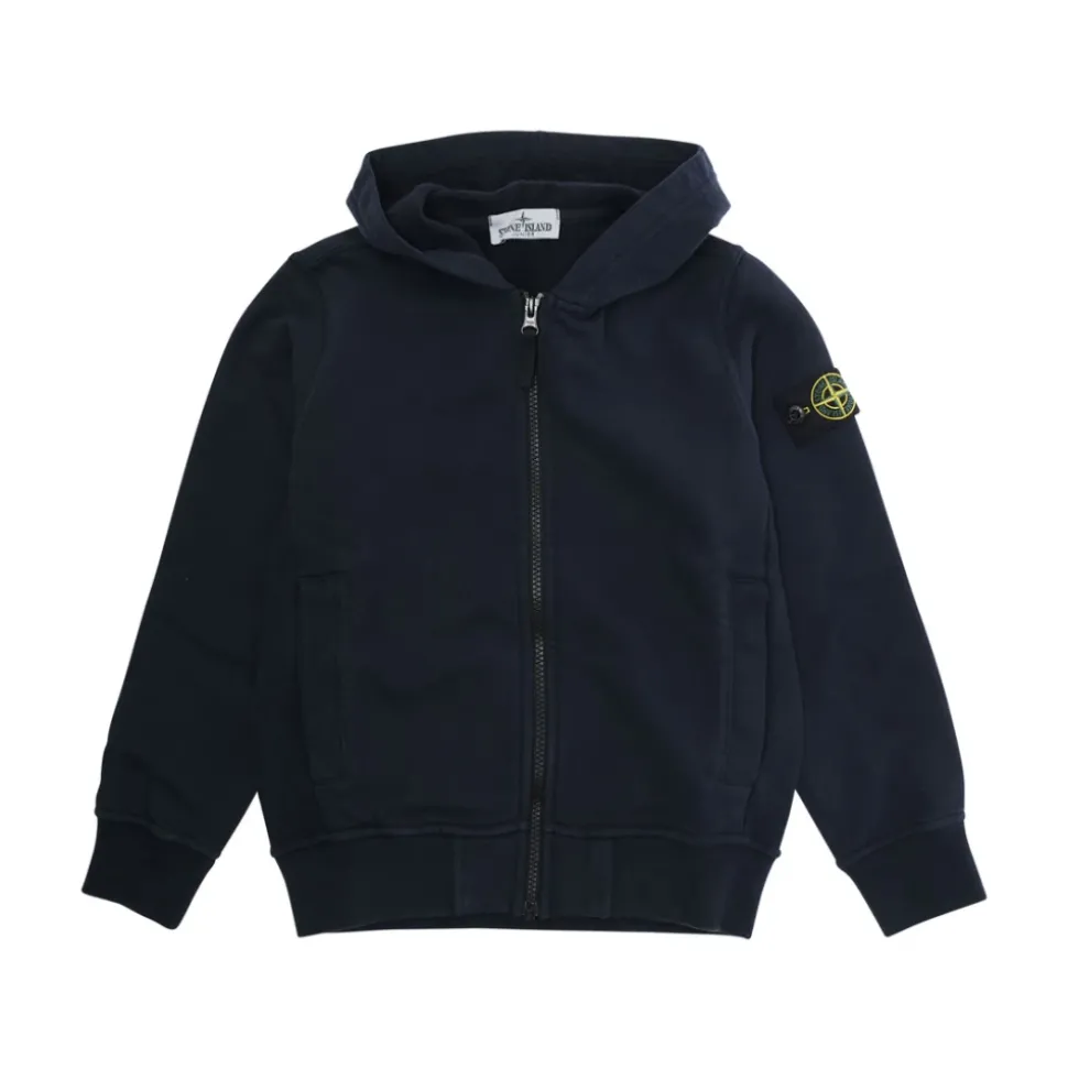 Sweatshirt met vaste capuchon en logopatch