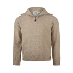 Taupe Rits Pullover | Bruin