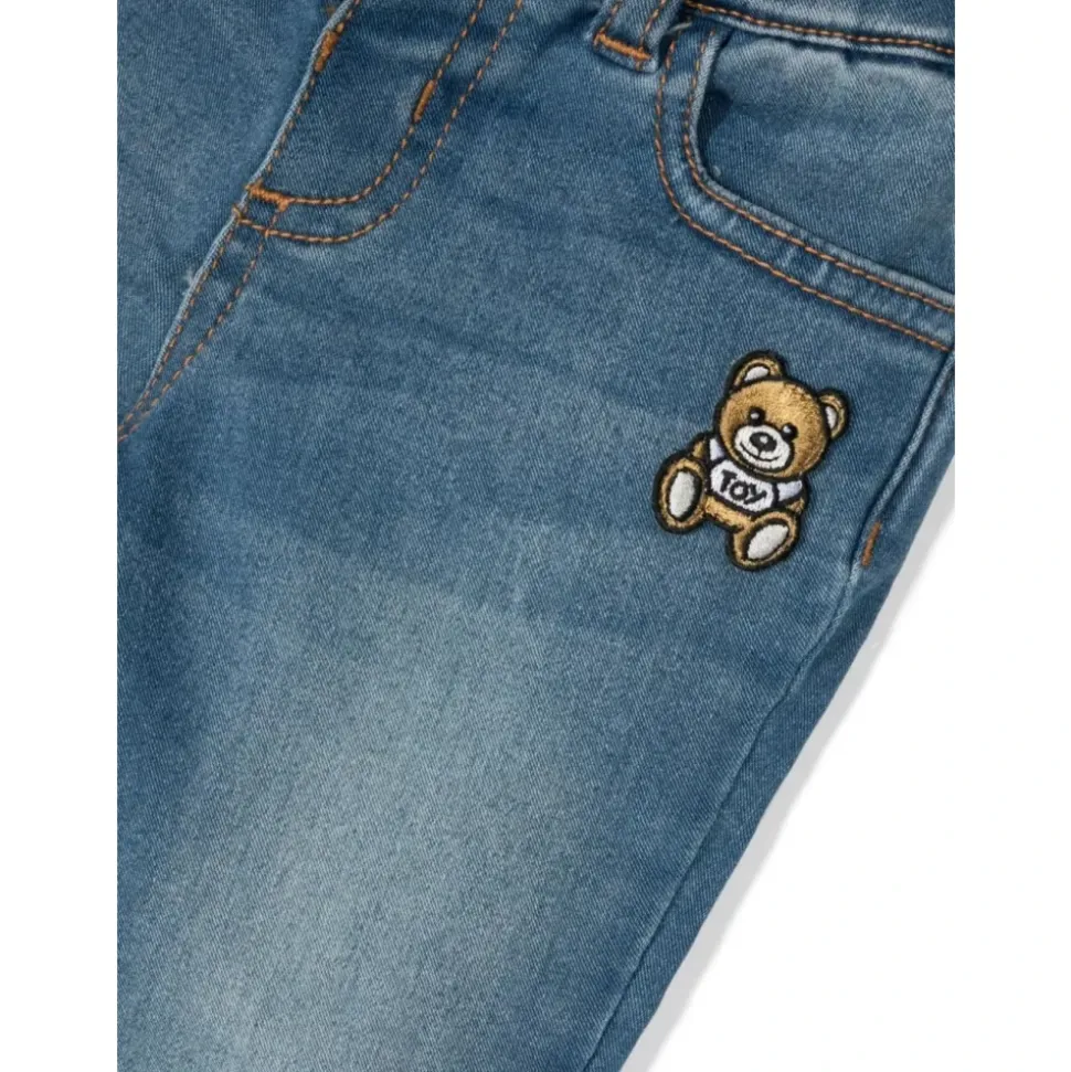 Teddy Patch Stretch Denim Broek