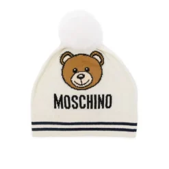 Teddybeer Gebreide Muts Wit