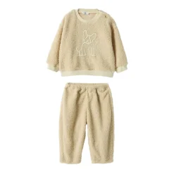 Teddy-effect Tweedelig Pak Beige Kleding