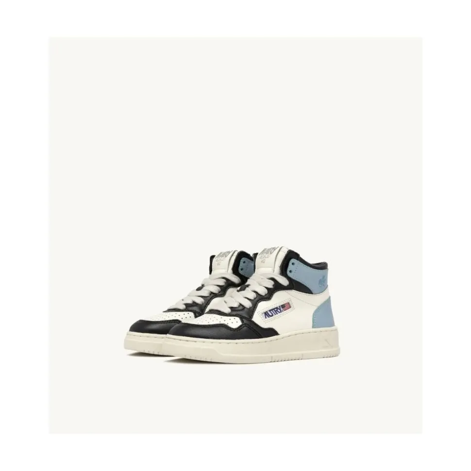 Tricolor Leren Sneakers