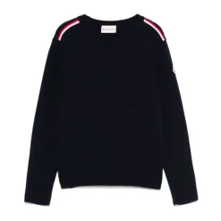 Tricolour-Trimmed Wool Sweater