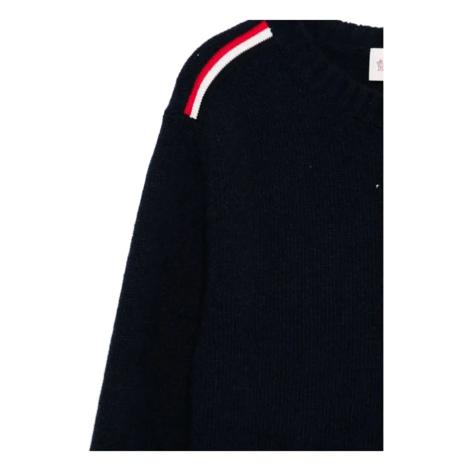 Tricolour-Trimmed Wool Sweater