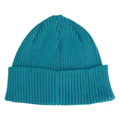 Turquoise Gebreide Muts met Logodetail