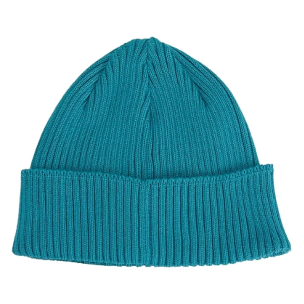 Turquoise Gebreide Muts met Logodetail