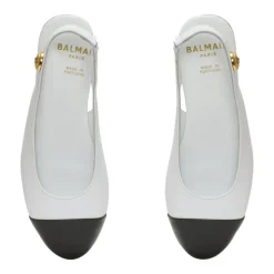 Tweekleurige leren balletflats