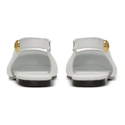 Tweekleurige leren balletflats