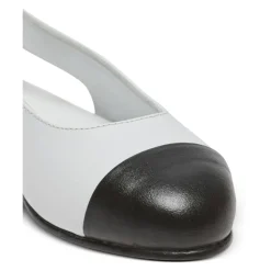 Tweekleurige leren balletflats