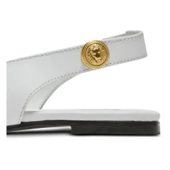 Tweekleurige leren balletflats