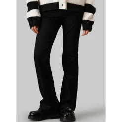 Uitlopende Jeans voor Meisjes in Zwart Katoen