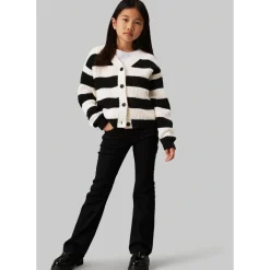 Uitlopende Jeans voor Meisjes in Zwart Katoen