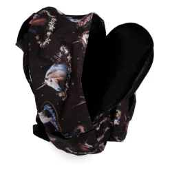 Unicorn Print Zwarte Polyester Rugzak