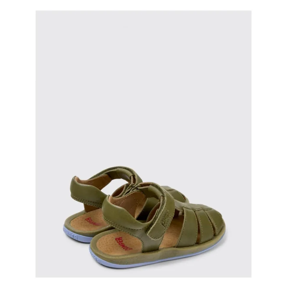 Verstelbare Leren Sandaal met Klittenband