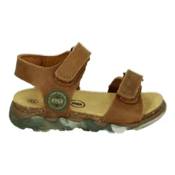 Verstelbare leren sandaal in cognac