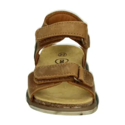 Verstelbare leren sandaal in cognac