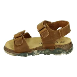 Verstelbare leren sandaal in cognac