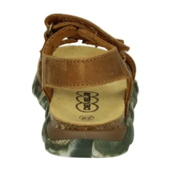 Verstelbare leren sandaal in cognac