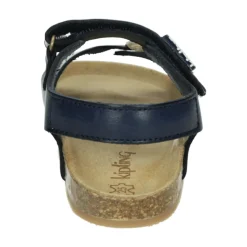 Verstelbare Sandaal in Blauw Leer