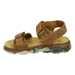 Verstelbare Sandaal in Cognac Leer